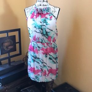 Halter tie mini dress